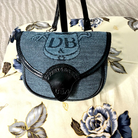 Dooney & Bourke Handbags - Dooney & Bourke Blue and Black Crossbody Bag with Logo